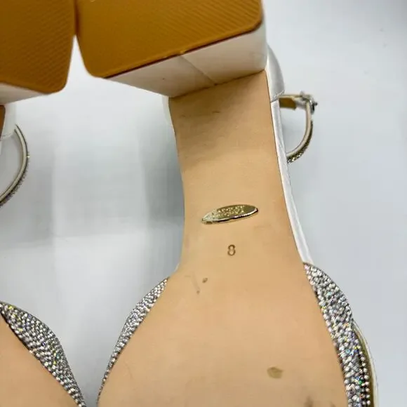 Badgley Mischka  Poppy Rhinestone Bejeweled Block Heel US 8 NEW - Picture 10 of 12